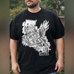 Pro Tag Shirt Mens Large Heavyweight Black Short Sleeve California For NIA 2XL